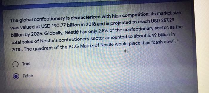 The global confectionery is characterized with