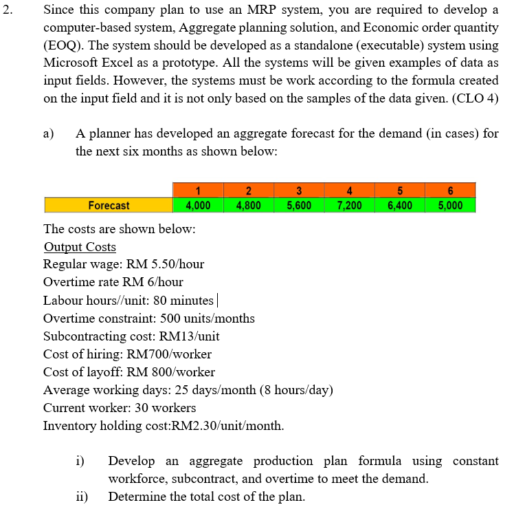 Operations Management - Production Planning and