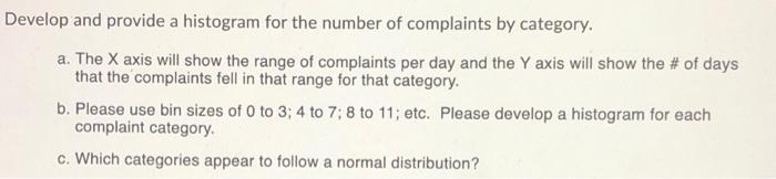 Develop and provide a histogram for the number of