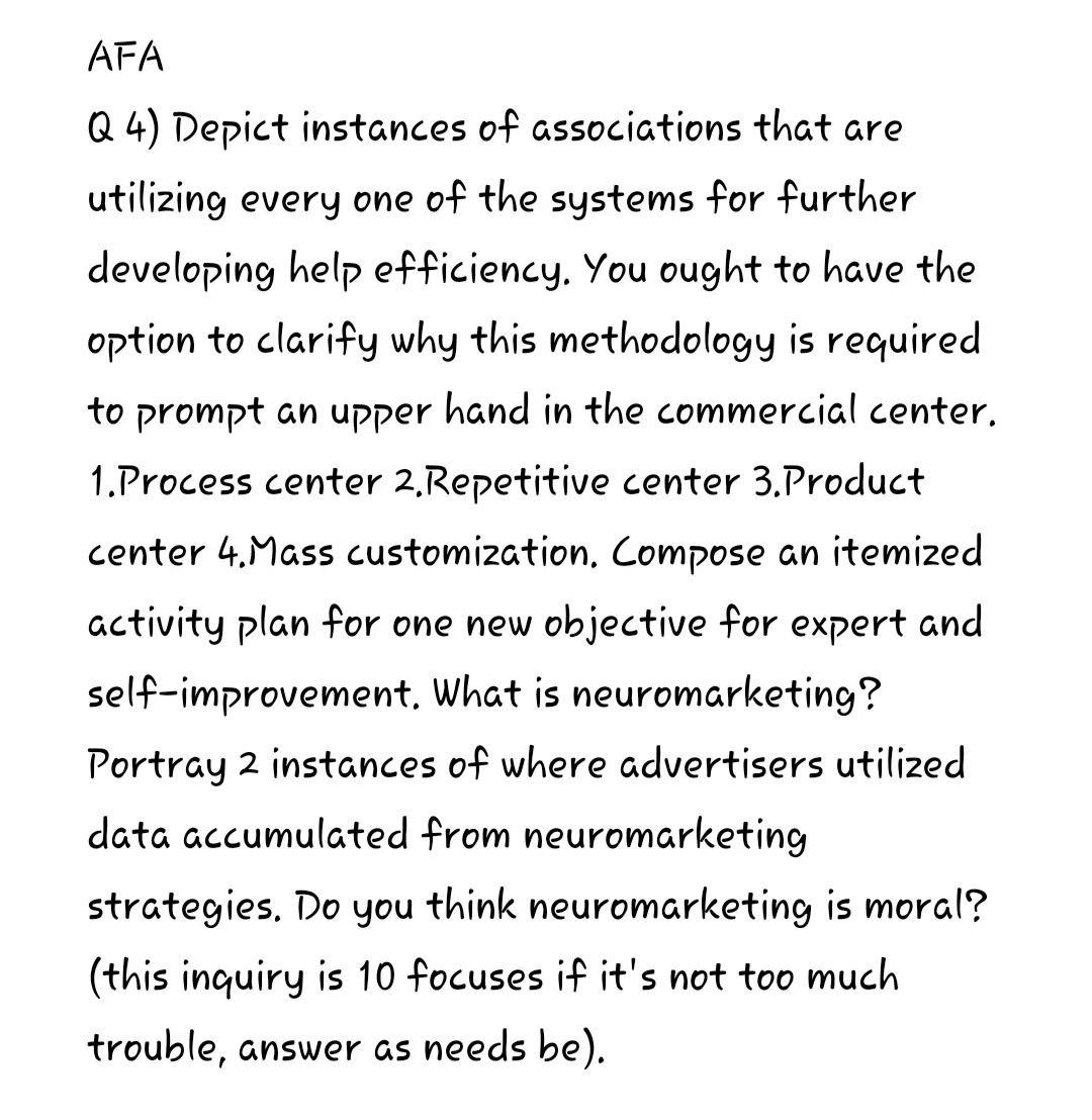 AFA Q4) Depict instances of associations that are