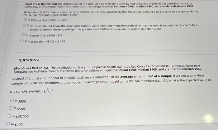 TRed Cross Red Shield) The distribution of the