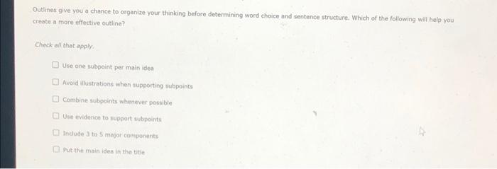 3.2 tia :) Outlines give you a chance to organize