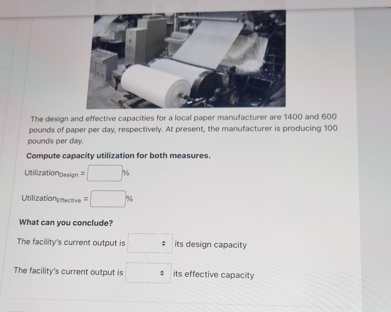 The design and effective capacities for a local