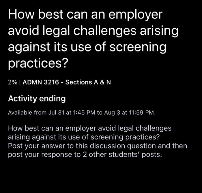 How best can an employer avoid legal challenges