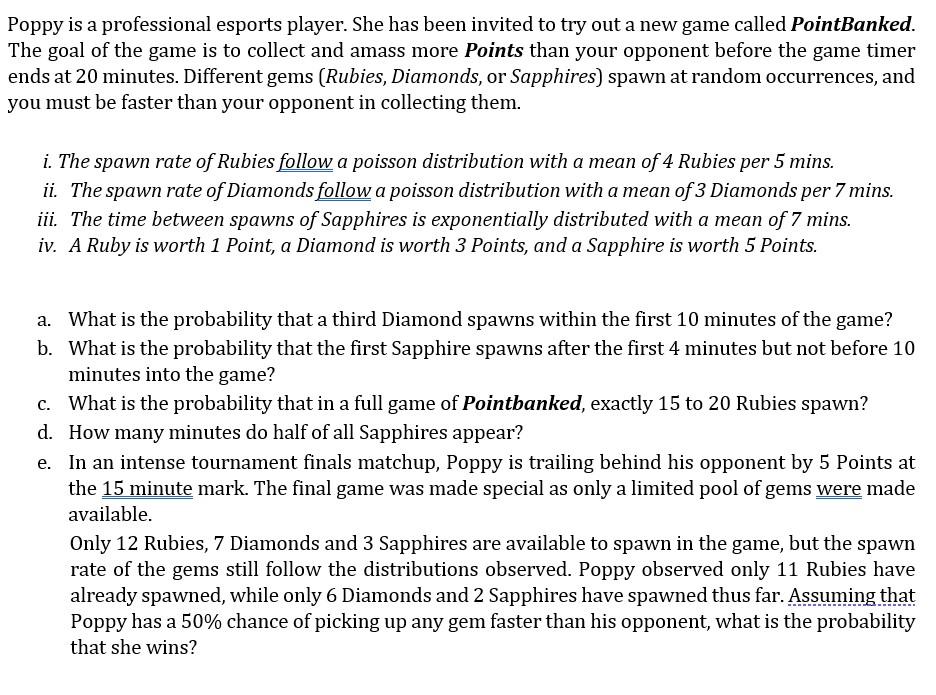 Poppy is a professional esports player. She has