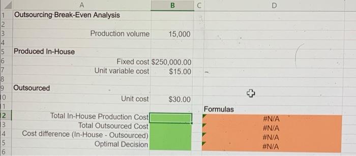 Excel Online Activity: Break-Even Analysis