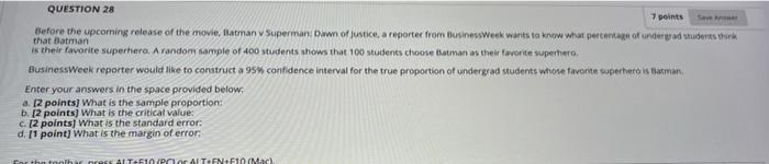 QUESTION 28 7 points Before the upcoming release