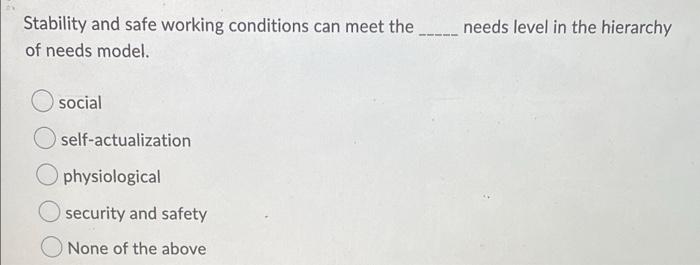 Stability and safe working conditions can meet