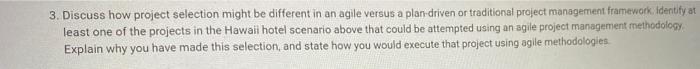 3. Discuss how project selection might be