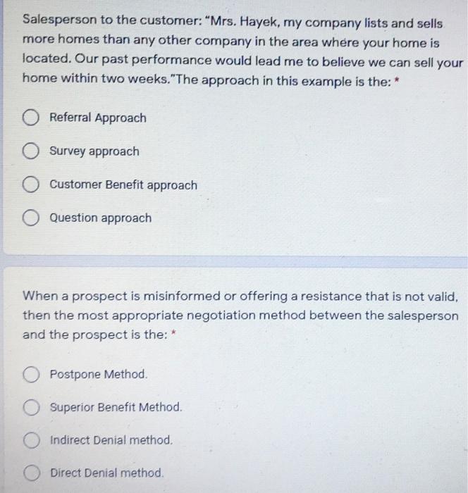 Salesperson to the customer: Mrs. Hayek, my