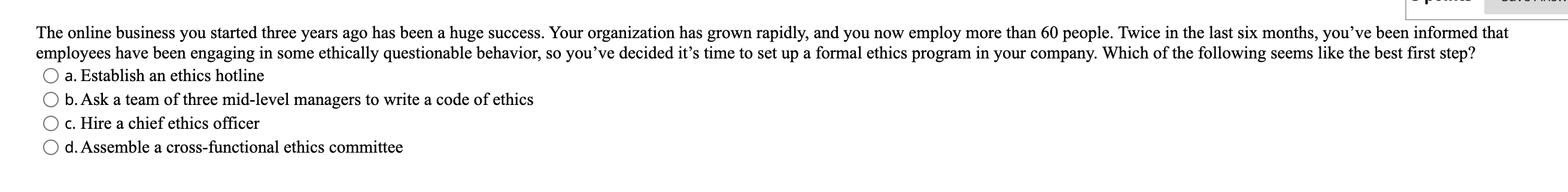 The online business you started three years ago