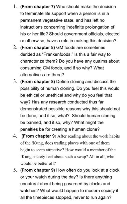 Question for Humanities. Please answer all 5
