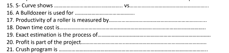 VS........ 15. S-Curve shows .... 16. A