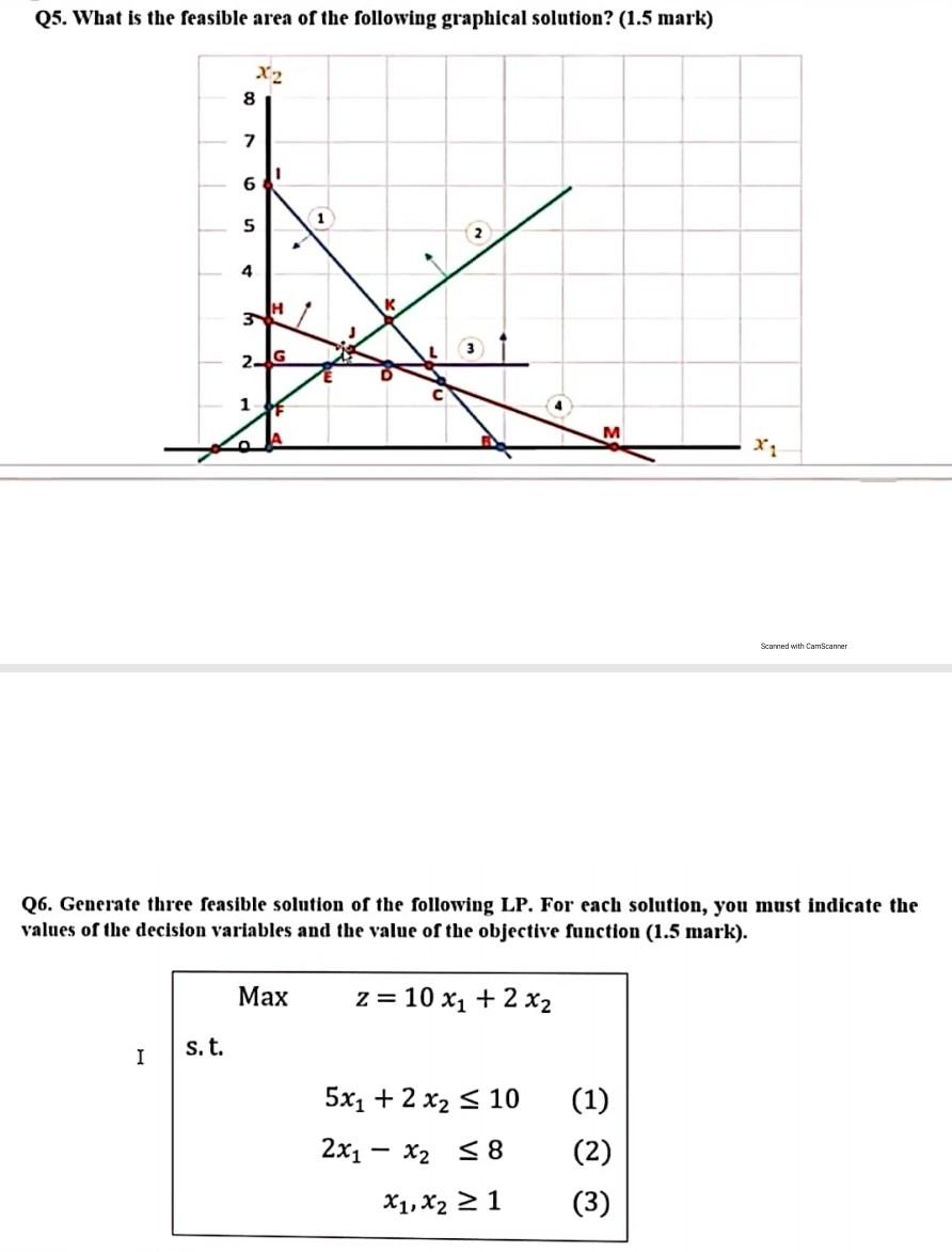 Q5. What is the feasible area of the following