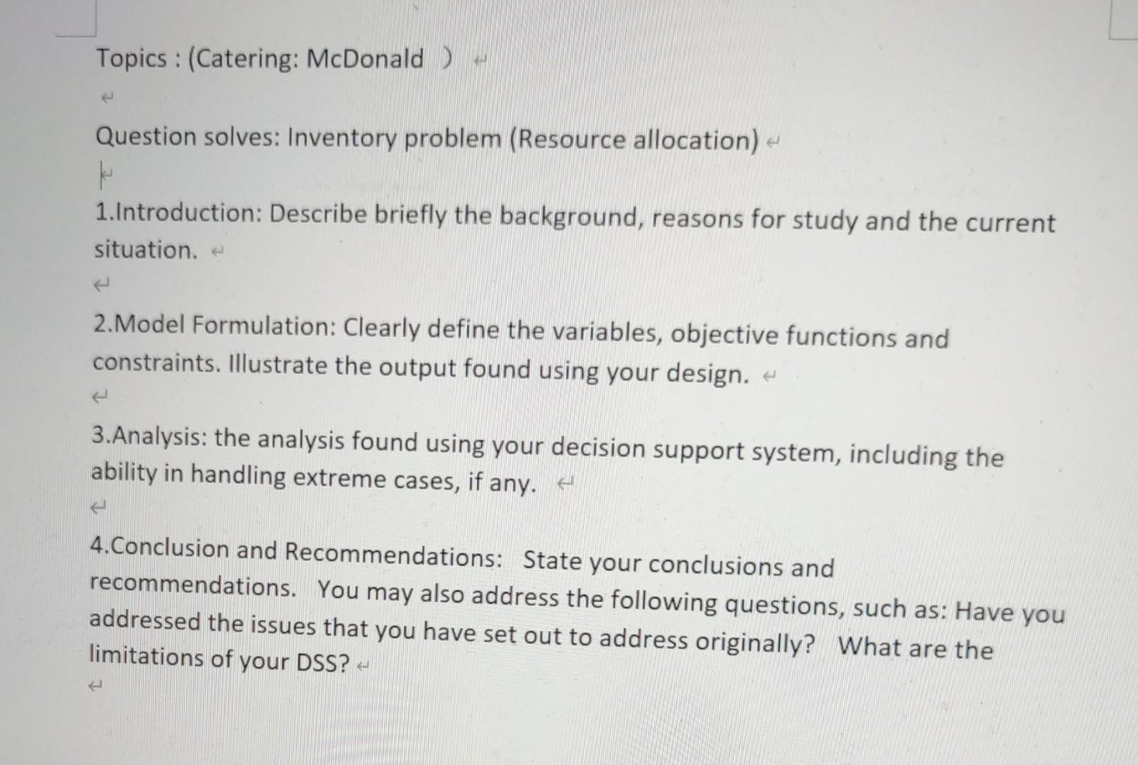 Question solves: Inventory problem (Resource