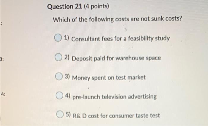 Question 21 (4 points) Which of the following