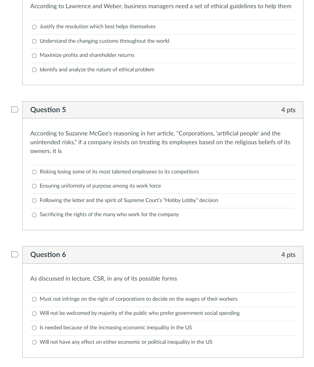 According to Lawrence and Weber, business
