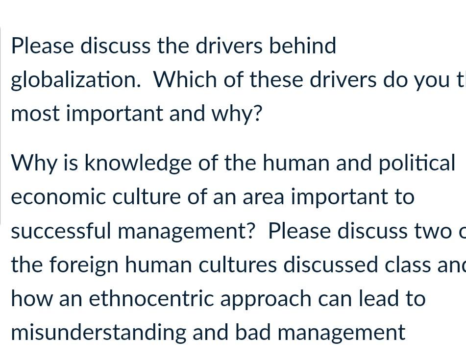 cross cultural management Please discuss the