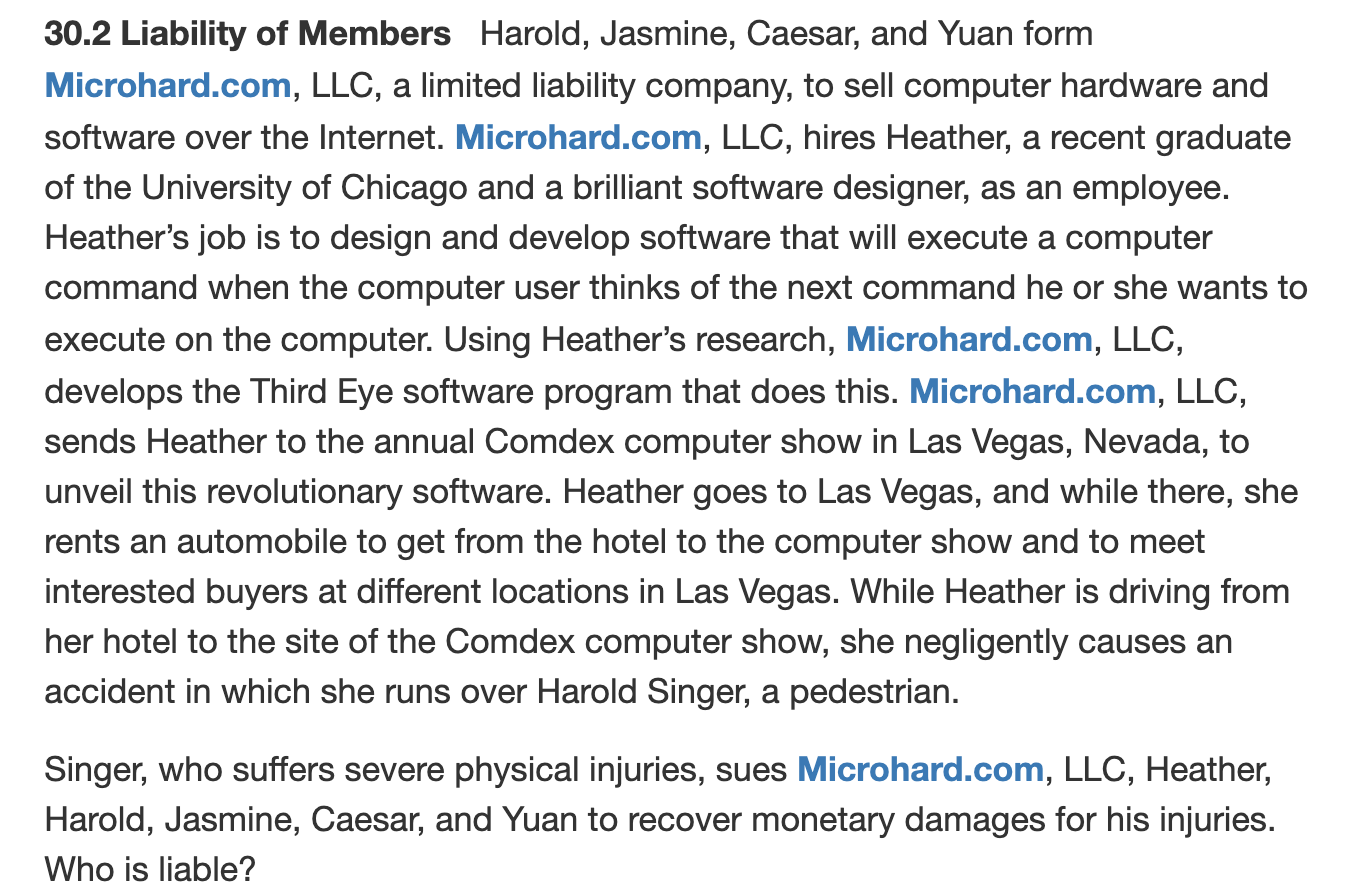 30.2 Liability of Members Harold, Jasmine,
