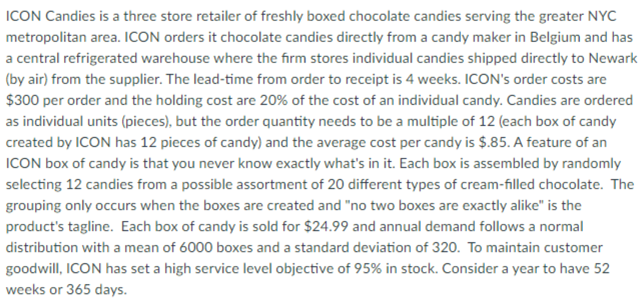 ICON Candies is a three store retailer of freshly