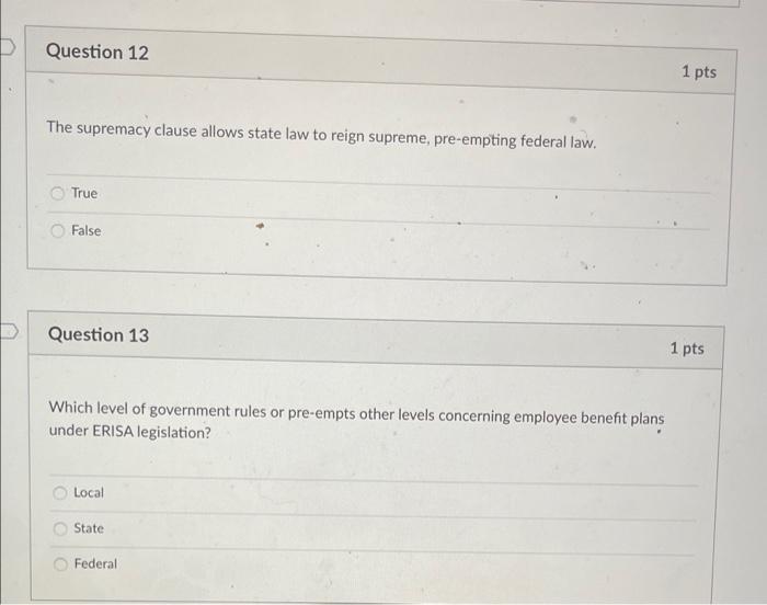 Question 10 1 pts What role of the courts did the