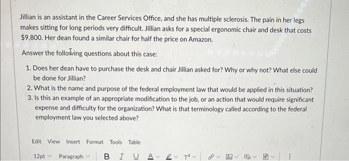 Jillian is an assistant in the Career Services