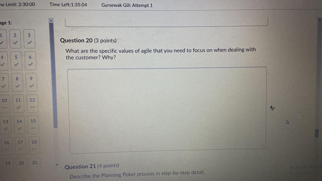 Page 1: 1 2 3 Question 22 (3 points) 4 5 6 After