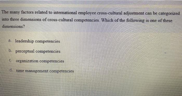 The many factors related to international