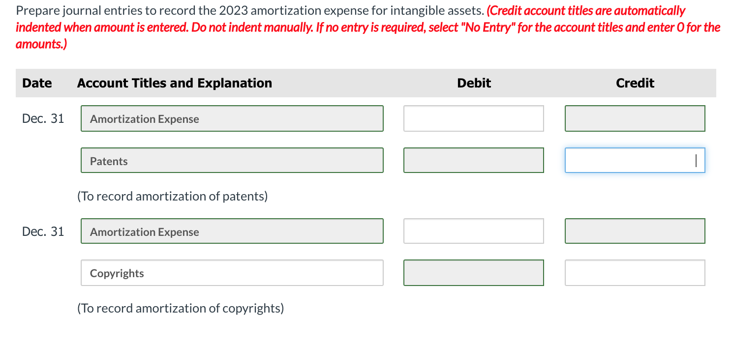 The intangible assets section of Bridgeport
