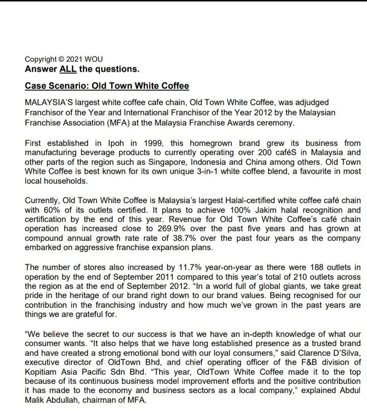 Question 2 It is also known that not all