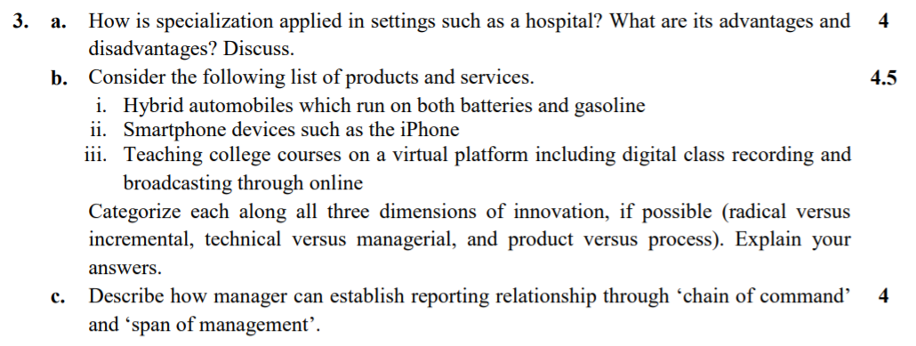 4 4.5 3. a. How is specialization applied in