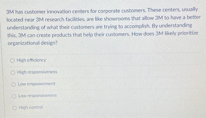 3M has customer innovation centers for corporate