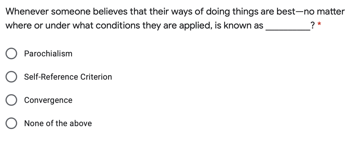 Whenever someone believes that their ways of