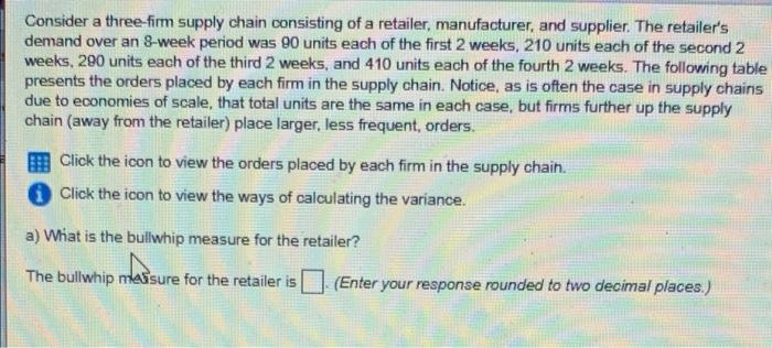 Consider a three-firm supply chain consisting of