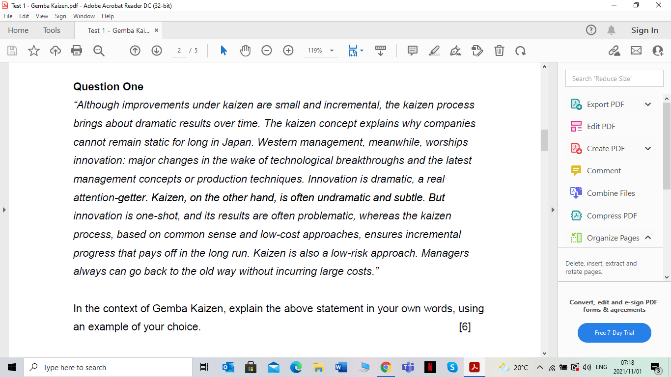 - A Test 1 - Gemba Kaizen.pdf - Adobe Acrobat