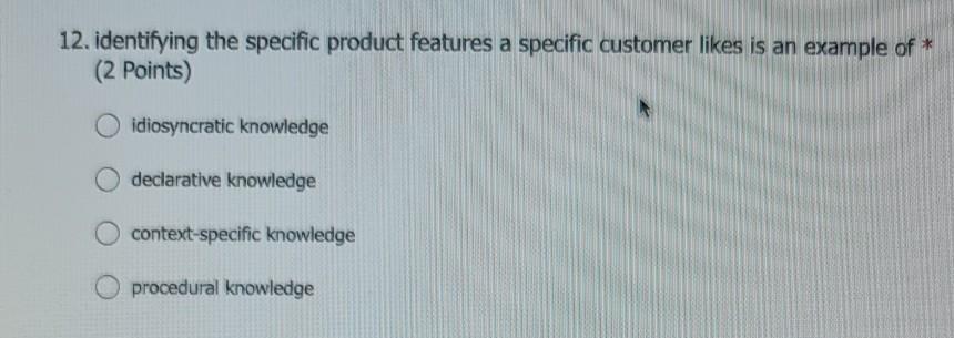 12. identifying the specific product features a