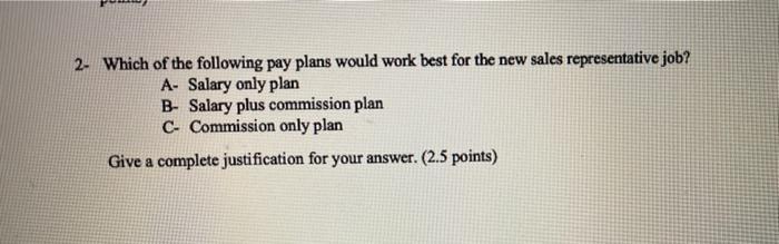 from the case study " a new sales representative"