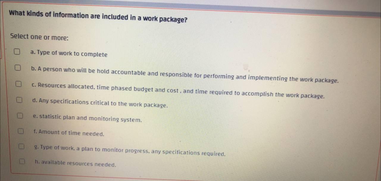 What kinds of information are included in a work