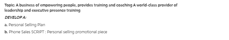 Topic: A business of empowering people, provides