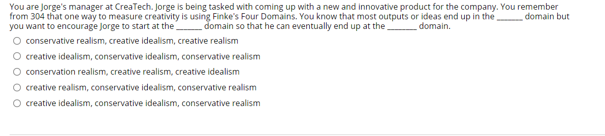 You are Jorge's manager at CreaTech. Jorge is