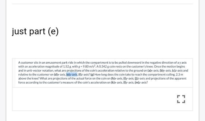 just part (e) A customer sits in an amusement