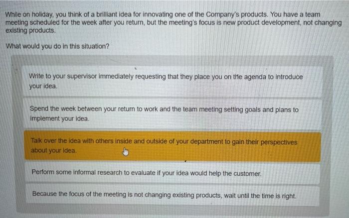 need help with this situation question While on