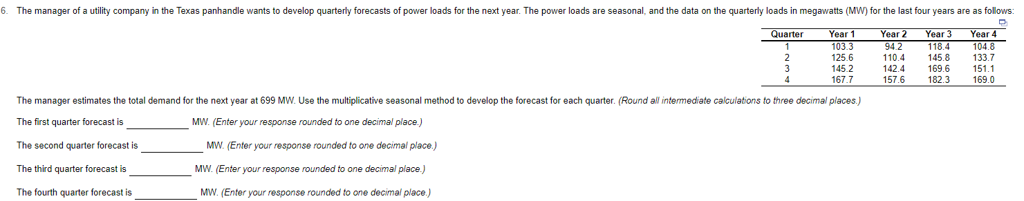6. The manager of a utility company in the Texas