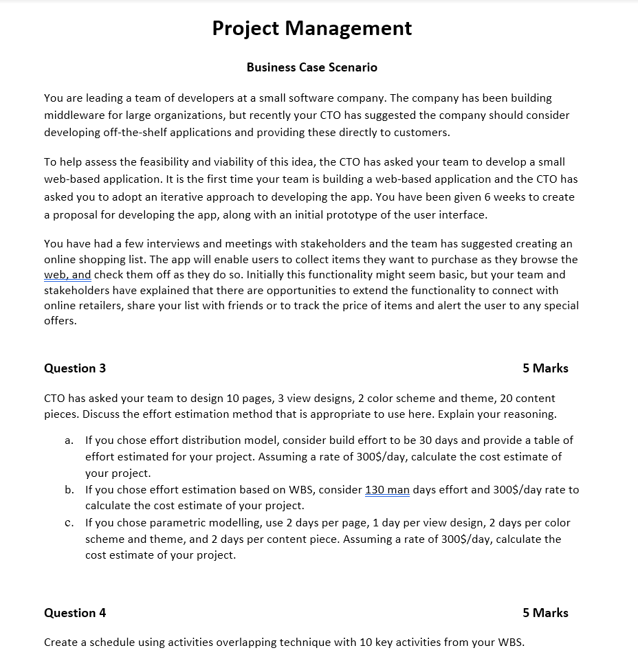 Need help with question 3 and 4 Project