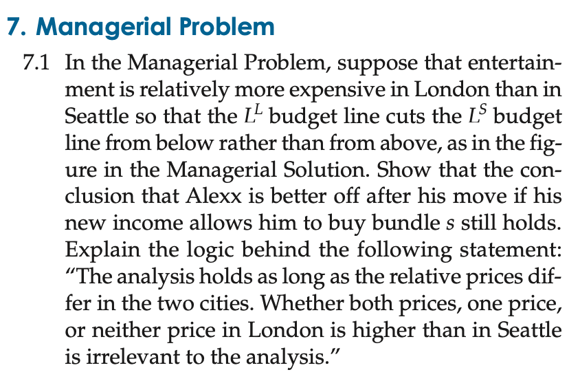 In the Managerial Problem, suppose that