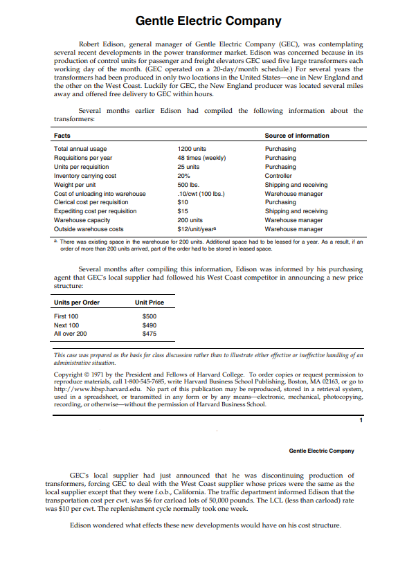 After Gentle Electric was offered discount (by