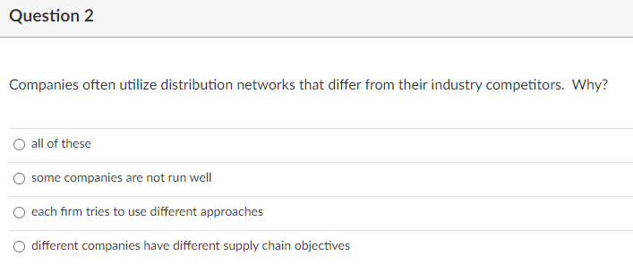 Question 1 Why is distribution the main profit