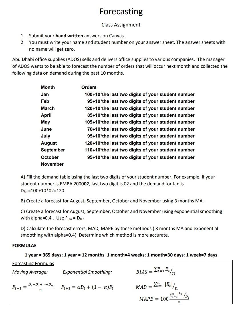 student id 25 Forecasting Class Assignment 1.