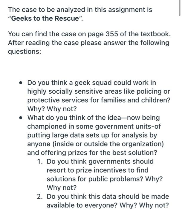 The case to be analyzed in this assignment is