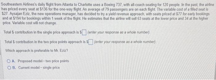 Southeastem Airlines's daily flight from Atlanta